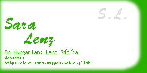 sara lenz business card